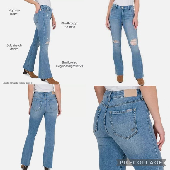 ✨NWT✨Seven7 FELICITY High Rise Slim Flare Stretch Denim Women Size 8 - Picture 1 of 14